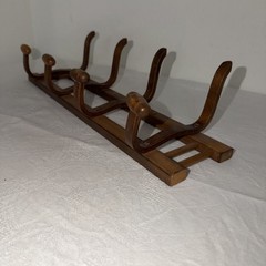 Vintage Bentwood 4 Hook Wall Mount Hat Coat Jacket Scarf Rack Thonet Style Brown