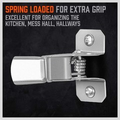 HORUSDY 10 Pack Spring Grip Mop and Broom Holder for Shovel, Rake, Silver