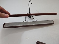 Lot of 6 Cherry Wood Slack Pants Clamp Hangers