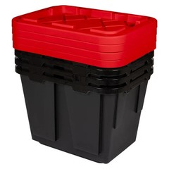 12 Gallon Storage Bin Container 4- pack, Heavy Duty, Lids, Greenmade 5 Color NEW