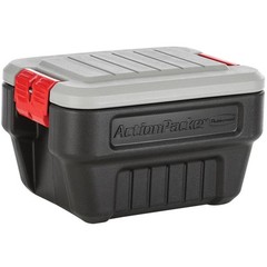Rubbermaid 8 Gallon Action Packer Storage Bin, Heavy Duty Plastic, Lockable, Lid