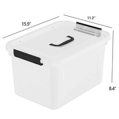 AnnkkyUS 6-pack 18 Quarts Storage Boxes with Lid and Handle, Clear Plastic Tote