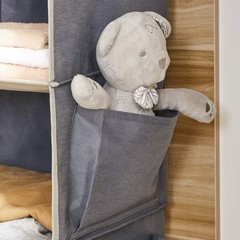 Contemporary Grey Hanging Closet Organizer with 6 Shelves & Portable Design