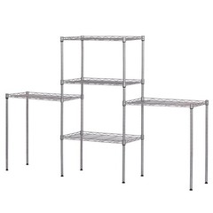 Silver 5-Tier Layer Shelf Adjustable Wire Metal Shelving Rack Heavy Duty Garage