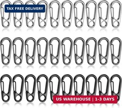 30 Pcs Small 1.25″ Clip Hooks, Heavy Duty Mini Spring Snap Hook Keychain, Metal