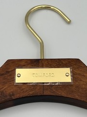 Tom Ford Wooden Luxury Shirt Hanger Walnut Finish Black Velvet Shoulder NEW