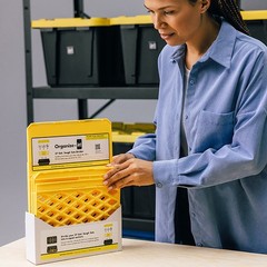 ORGANIZE-IT! 6 Slot Tote Dividers for 27 Gal Storage Containers, Yellow, 8 Pack