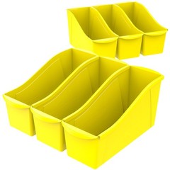 Storex Large Book Bin Case of 6 14.3 x 5.3 x 7 in Yellow