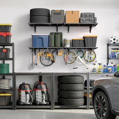 Heavy Duty 4-Pack Wall Mounted Garage Shelves, 1000LB Capacity, 2×3 Ft