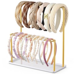 Headband Holder Organizer Metal 2-Tier with Tray: Hair Accessories Display Stand