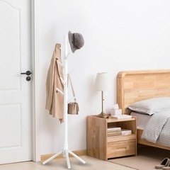 Aliphon Wooden Coat Rack Stand, Freestanding Coat Rack with 8 Hooks, 3 Adjust…