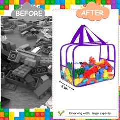 6 Colors Widen X-Large Storage Bags 12.6×9.25×6.9In with Labels, Reusable Clear