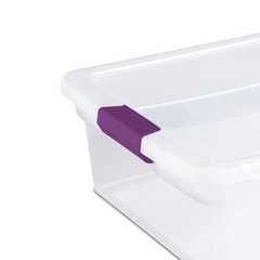 Sterilite 32 Quart Clear View Storage Container Tote w/ Latching Lid, (6 Pack)