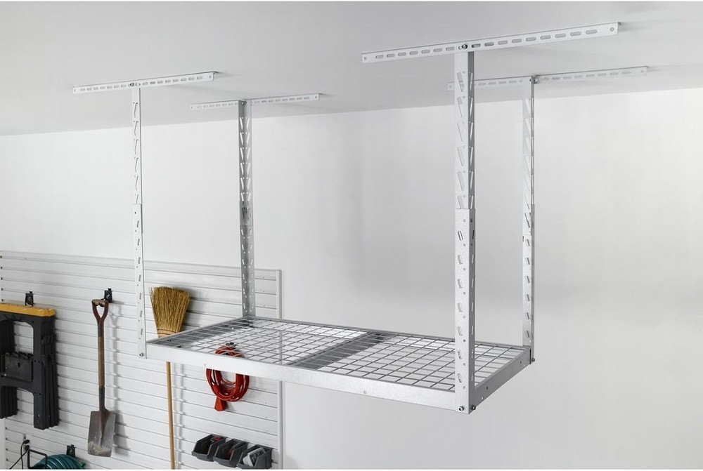 GLADIATOR OVERHEAD GEARLOFT STORAGE RACK 2 X 4 GALS24M1 HAMMERED WHITE