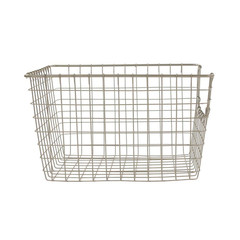 Scoop 13 In. D X 12 In. W X 8 In. H Medium Satin Nickel Steel Wire Storage Bin B