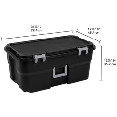 (2 pack) Sterilite 22 Gallon Large Wheeled Footlocker, Heavy Duty Plastic Storag