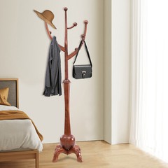 Tree-shaped Wooden Free Standing Clothes Rack Stand Walnut Color 180cm/70.87in