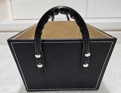 Brown Faux Leather Storage Basket Case Caddy Bin Box Magazine Holder Organizer
