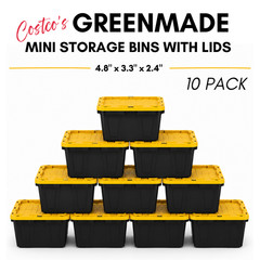 Costco Greenmade Mini Bins 10 Pack Stackable Storage Bin w/Lids Organizer NEW