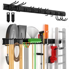 Wall Mount Tool Storage Rack 15 Pcs Heavy Duty Steel Yard Garden Tool Organizer