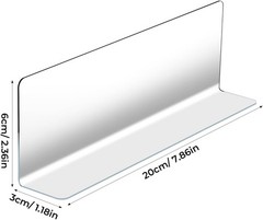 Yardwe 10Pcs Clear Plastic Shelf Dividers 7.87X2.36X1.18In L-Shaped Store Goods