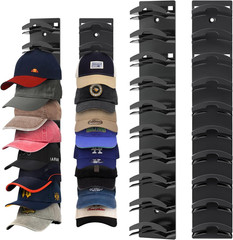 2 Pack Hat Organizer Rack for Baseball Caps Wall Mount Holder Holds 20 Hats
