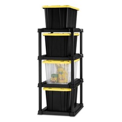 (2 pack) 4 Tier Tote Rack, Holds Four 27 Gallon Industrial Storage Totes, Heavy