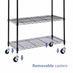 5-Tier Storage Shelf Rack Wire Unit Shelves for Home Office with Wheel Caster