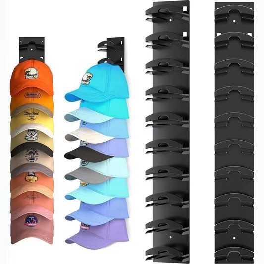 2 Pack Hat Organizer for Baseball Caps, Hat Rack for Wall with Strong Adhesive H