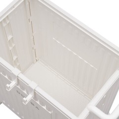White Storage Box With Lid Universal Wheels Collapsible Storage Organizer