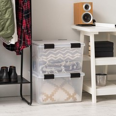 IRIS USA 47 Qt Storage Bins Plastic Gasket Box w/ Latching Lids, 2 Pk(Open Box)