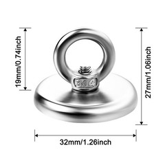 100 LBS Strong Magnetic Hooks, 10 Pack Magnet Hooks Rare Earth Neodymium Fishing