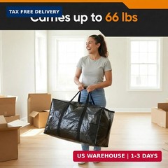 HOLDN’ STORAGE 10 Pack Large Moving Bags, 30 Gallon Heavy-Duty Storage Totes wit