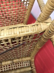 Wicker Magazine Newspaper Towel Holder Curved Two Section One Piece