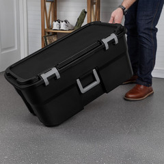 (2 pack) Sterilite 22 Gallon Large Wheeled Footlocker, Heavy Duty Plastic Storag