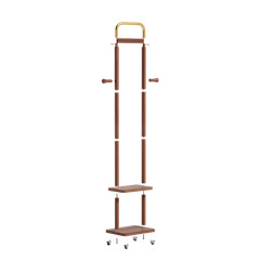 Solid Wood Coat Rack Stand 71in Tall Entryway Hall Tree Hanger Natural Walnut