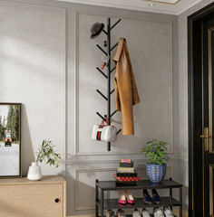 Space Saving Vertical Coat Rack, Wall Mount for Hats Bags Coats Living Room