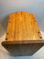 Vintage Oak Wood Magazine Rack Holder Stand Newspaper Record Vinyl 18.5x10x15