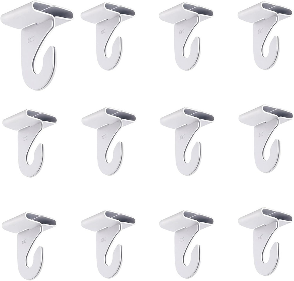 12 Pair Drop Ceiling T Bar Hooks White Metal Suspended Tile Clips