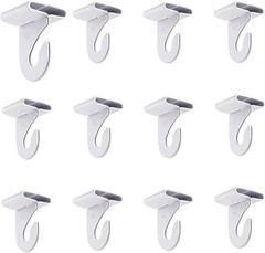 12 Pair Drop Ceiling T Bar Hooks White Metal Suspended Tile Clips