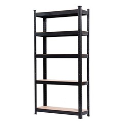 US 59in 5-Tiers Heavy Duty Metal Shelving Rack Unit Garage Storage Shelf Black