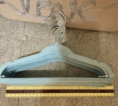 Blue Velvet Covered Non-Slip Traditional Hangers w/ Set of 14 Children’s Size