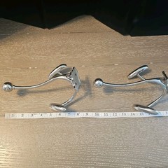 *2* Tri-Hook Polished Chrome Wall Mount Coat Hooks
