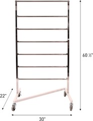Z-Truck Clothing Hanger Storage 30″ x 22″ x 60 ½” Chrome Rolling Organizer Rack