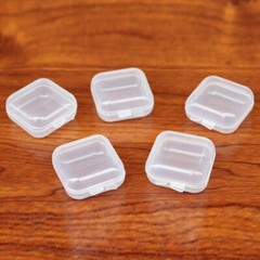 40pcs Mini Small Clear Plastic Storage Box Hook Jewelry Earplugs Container Case