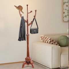 Tree-shaped Wooden Free Standing Clothes Rack Stand Walnut Color 180cm/70.87in