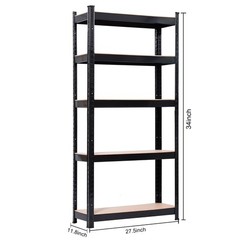 5 Shelf Metal Adjustable Garage Shelves Storage Shelving for Garage Warehouse