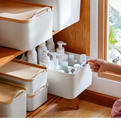 Anminy 12Pcs Plastic Storage Bins Containers Lids Large Storage Organization