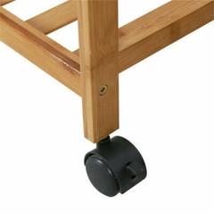 Bamboo Clothes Rail Rack Garment Storage Organizer Hanging Shelf On-Wheels DIY