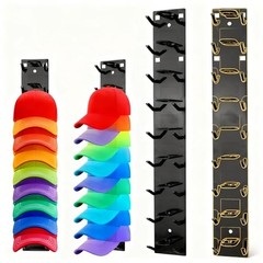 Hat Organizer for Baseball Caps,Hat Rack for Wall to Organize 2pcs Black